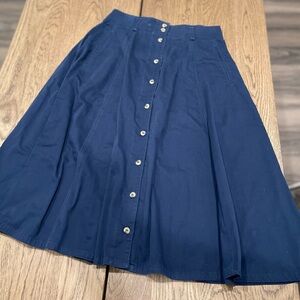 Elegant Navy Midi Skirt